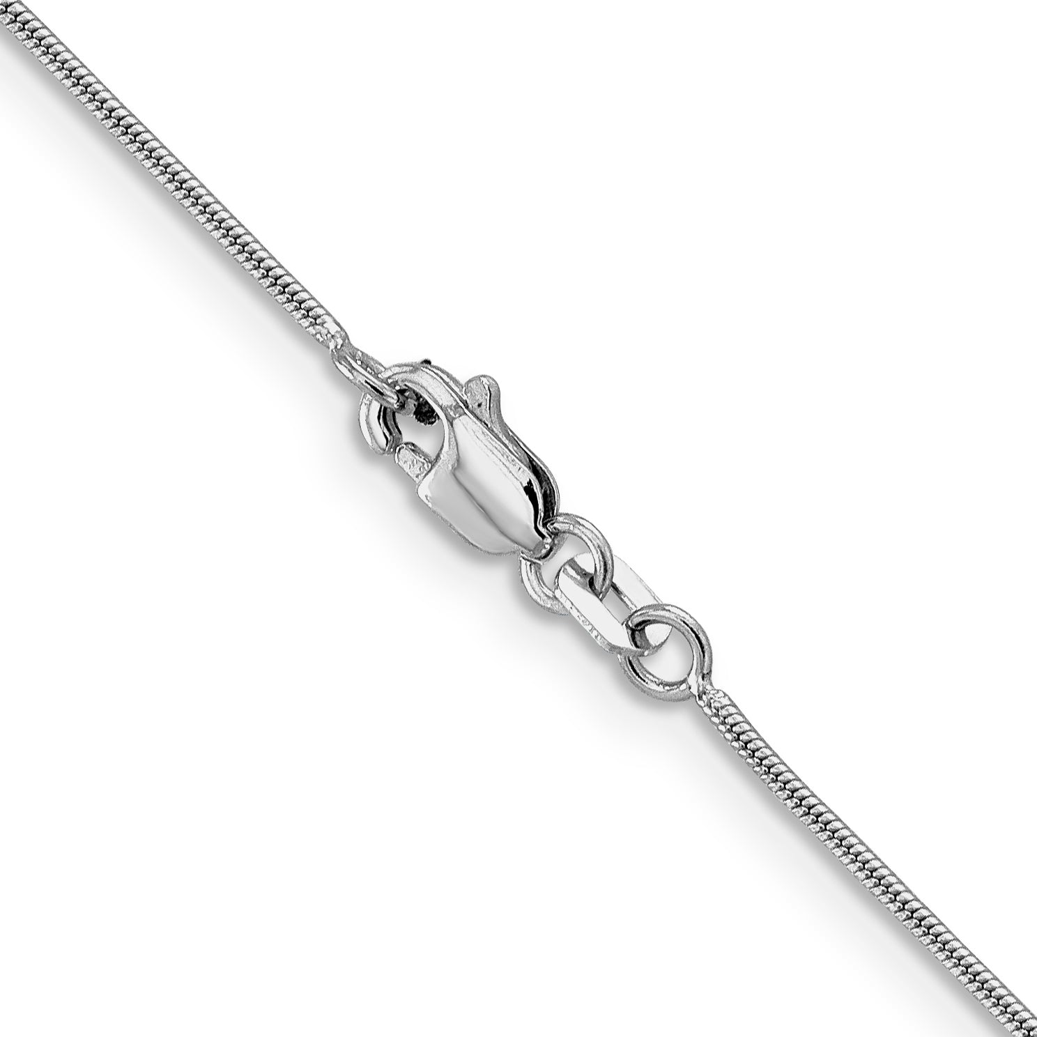 14K White Gold .9mm Round Snake Chain