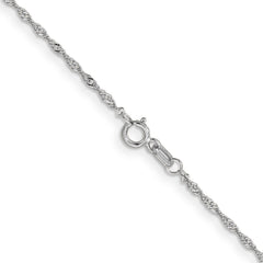 14K White Gold 1mm Singapore with Lobster Clasp Chain