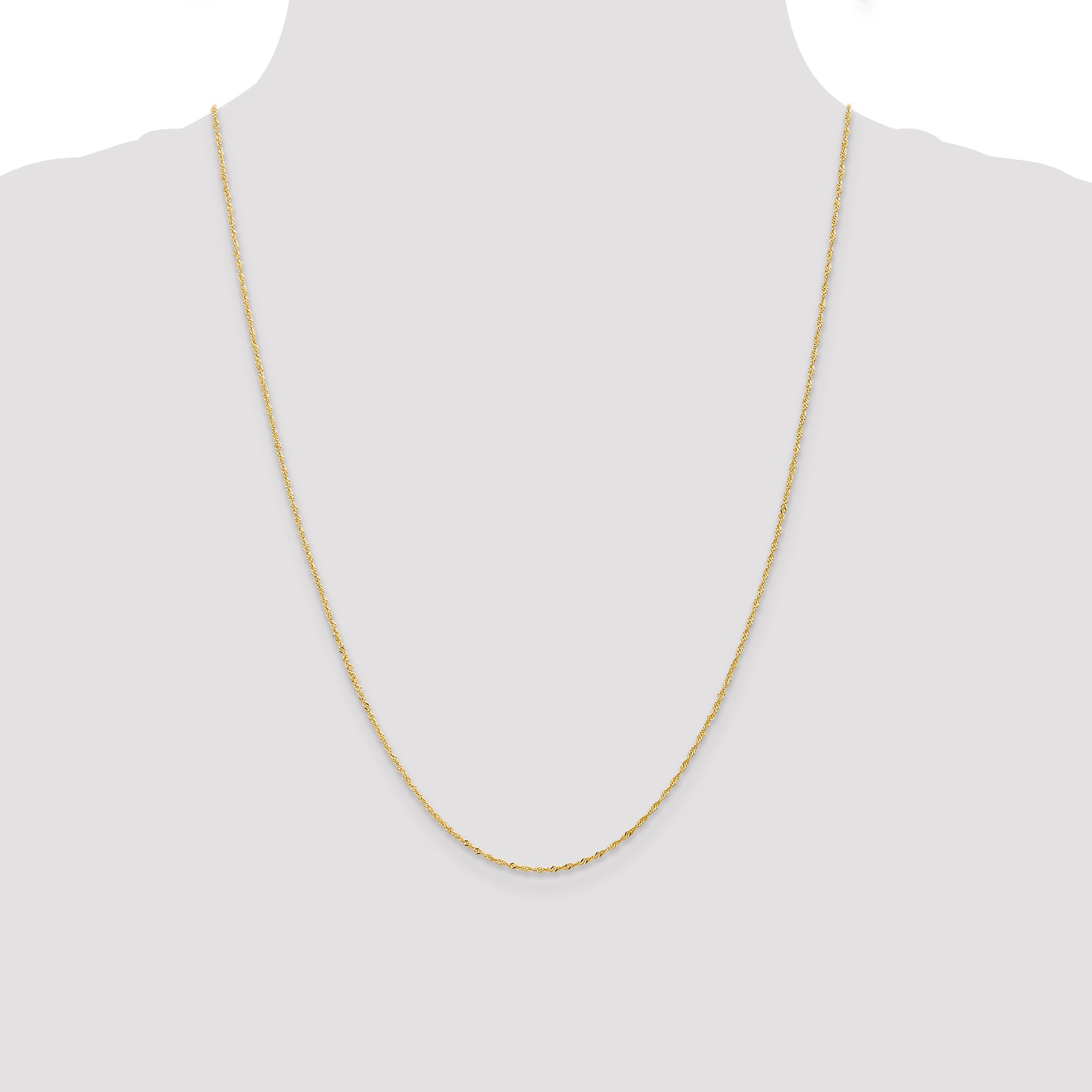 14K 1mm Singapore with Lobster Clasp Chain