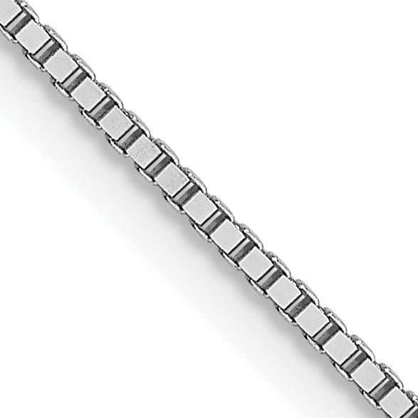 14K White Gold .8mm Box with Lobster Clasp Chain