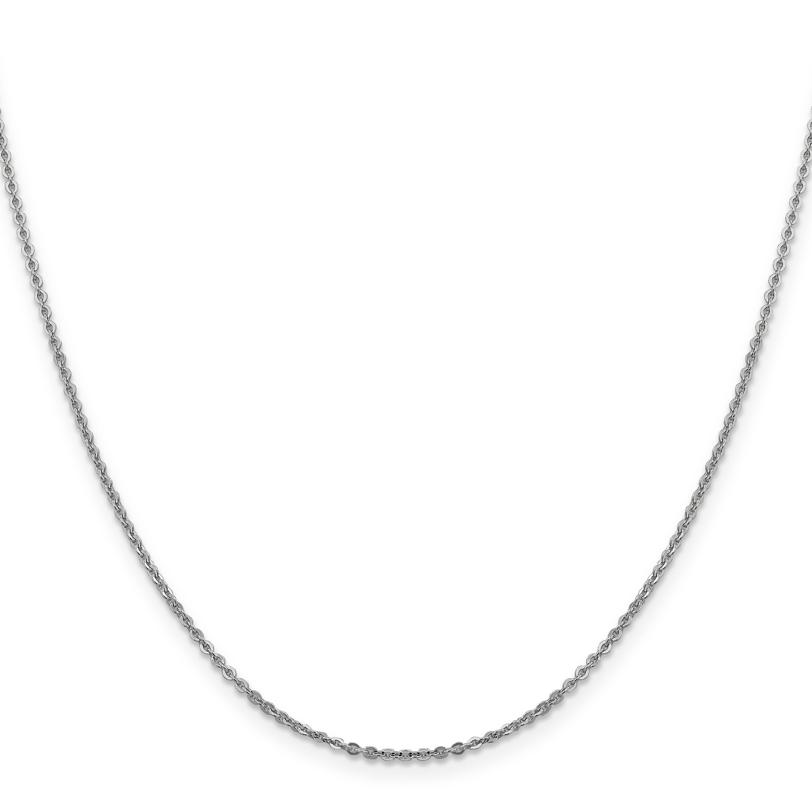 14K White Gold 1.7mm Flat Cable Chain