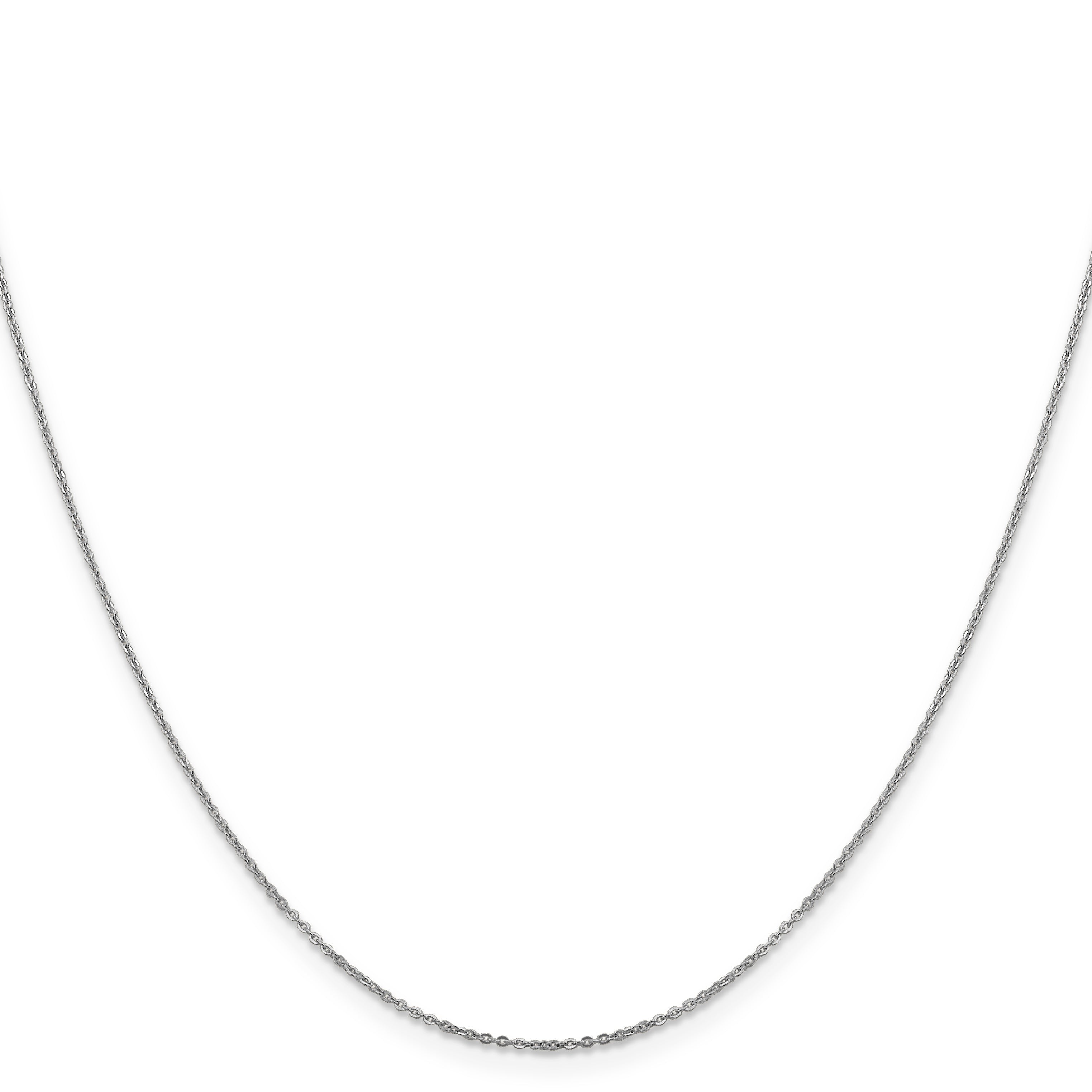 14K White Gold 1.1mm Flat Cable Chain