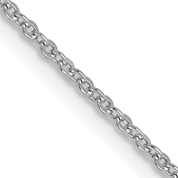 14K White Gold 1.1mm Flat Cable Chain