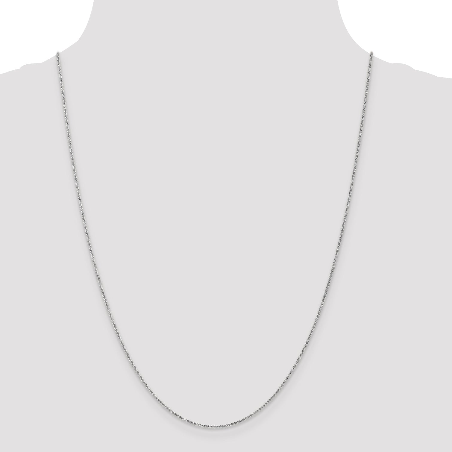 14K White Gold 1mm Spiga (Wheat) Chain