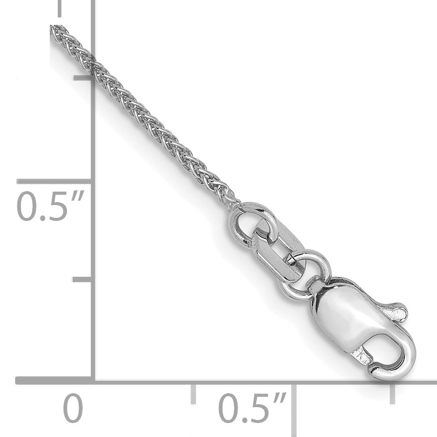 14K White Gold 1mm Spiga (Wheat) Chain Anklet