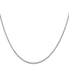 14K White Gold 1.5mm Diamond-Cut Rope Chain