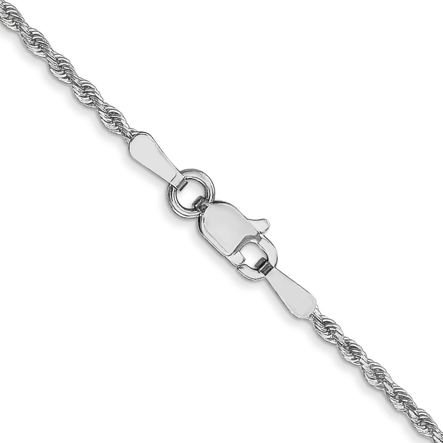 14K White Gold 1.5mm Diamond-Cut Rope Chain