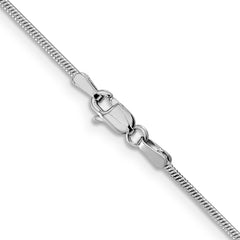 14K White Gold 1.3mm Round Snake Chain