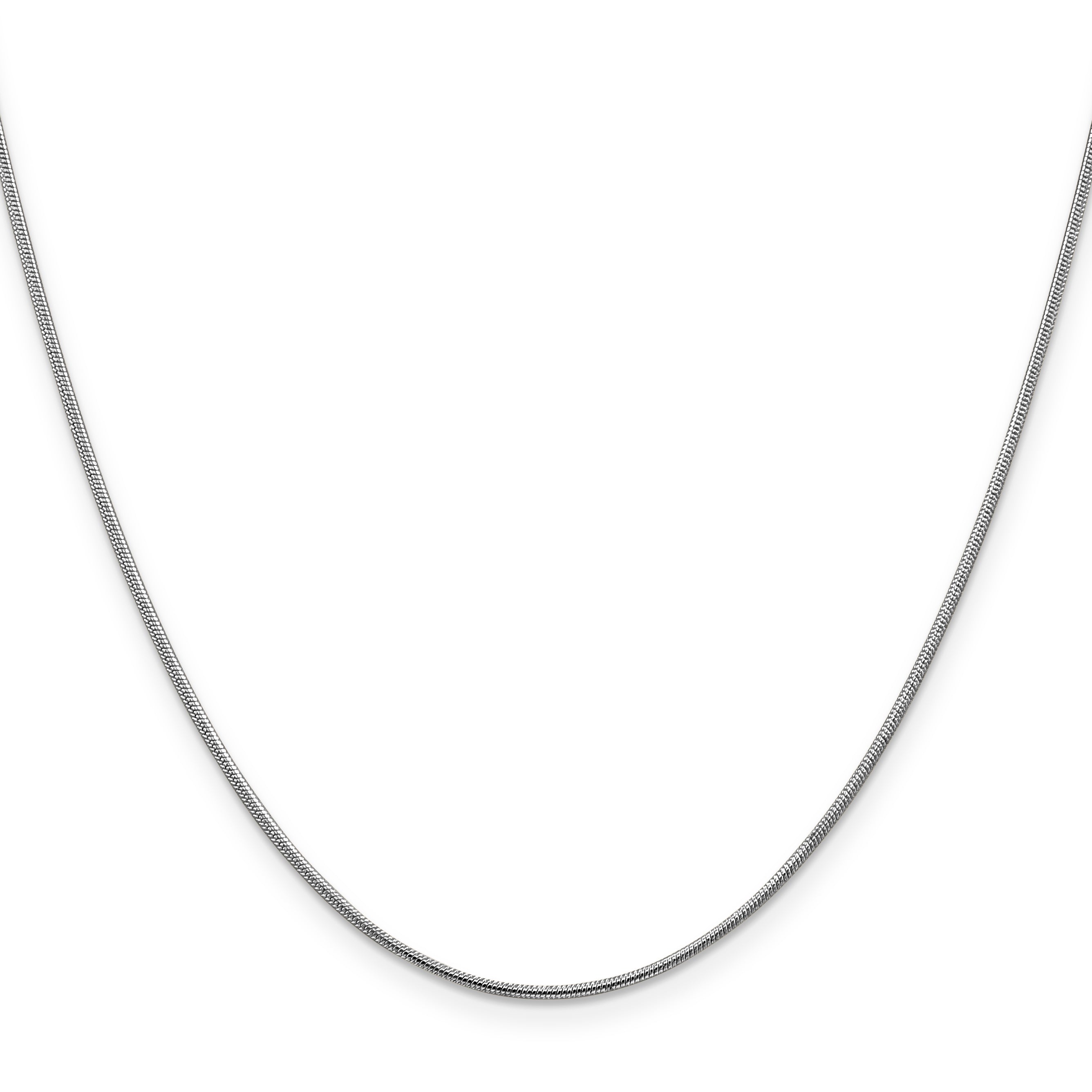 14K White Gold 1mm Round Snake Chain