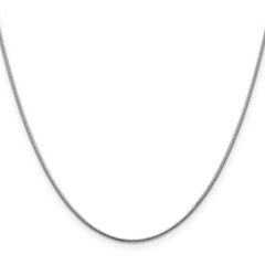 14K White Gold 1mm Round Snake Chain