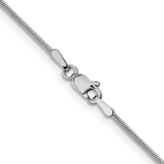 14K White Gold 1mm Round Snake Chain