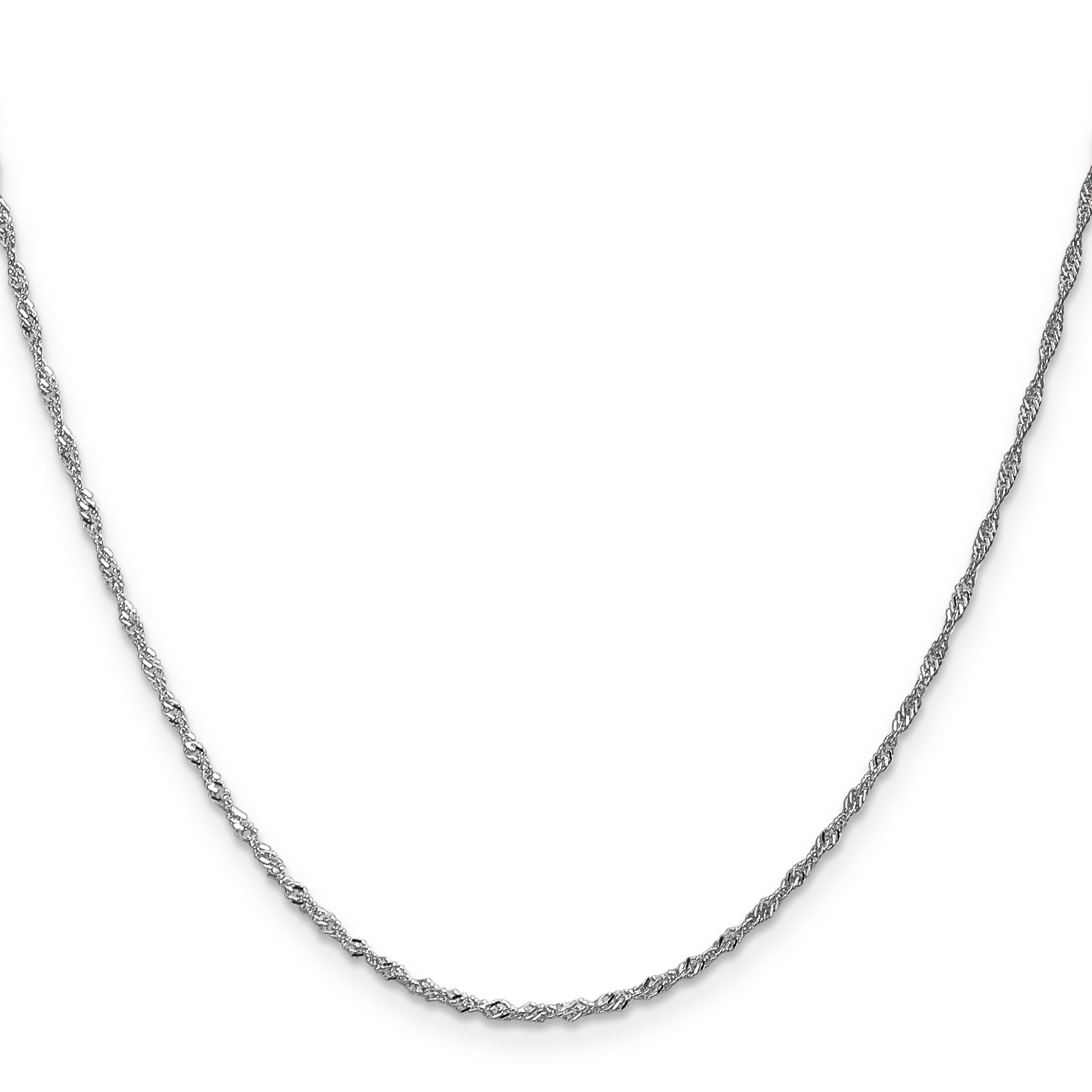 14K White Gold 1.3mm Singapore Chain