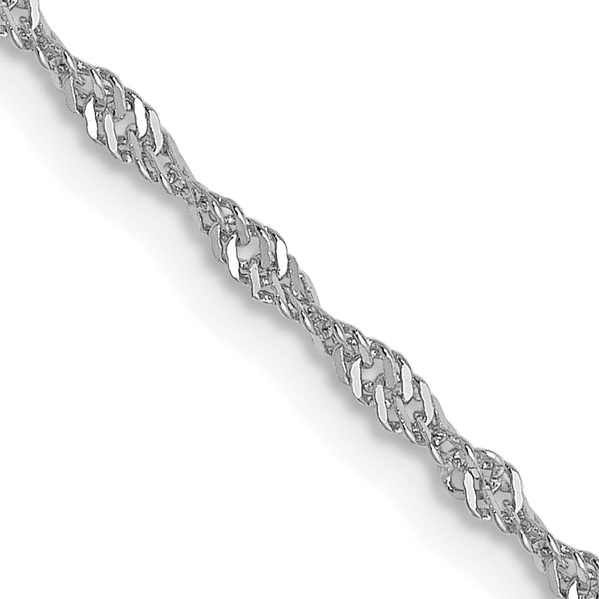 14K White Gold 1.3mm Singapore Chain