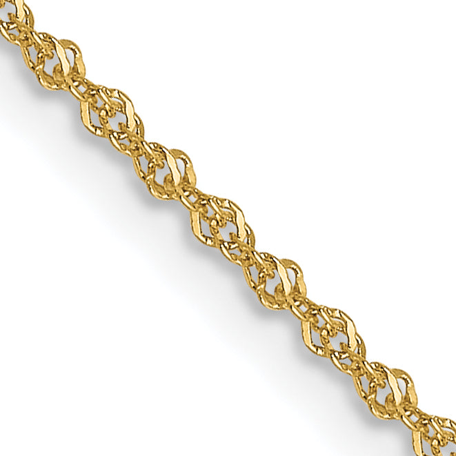 14K 1mm Sparkle Singapore Chain