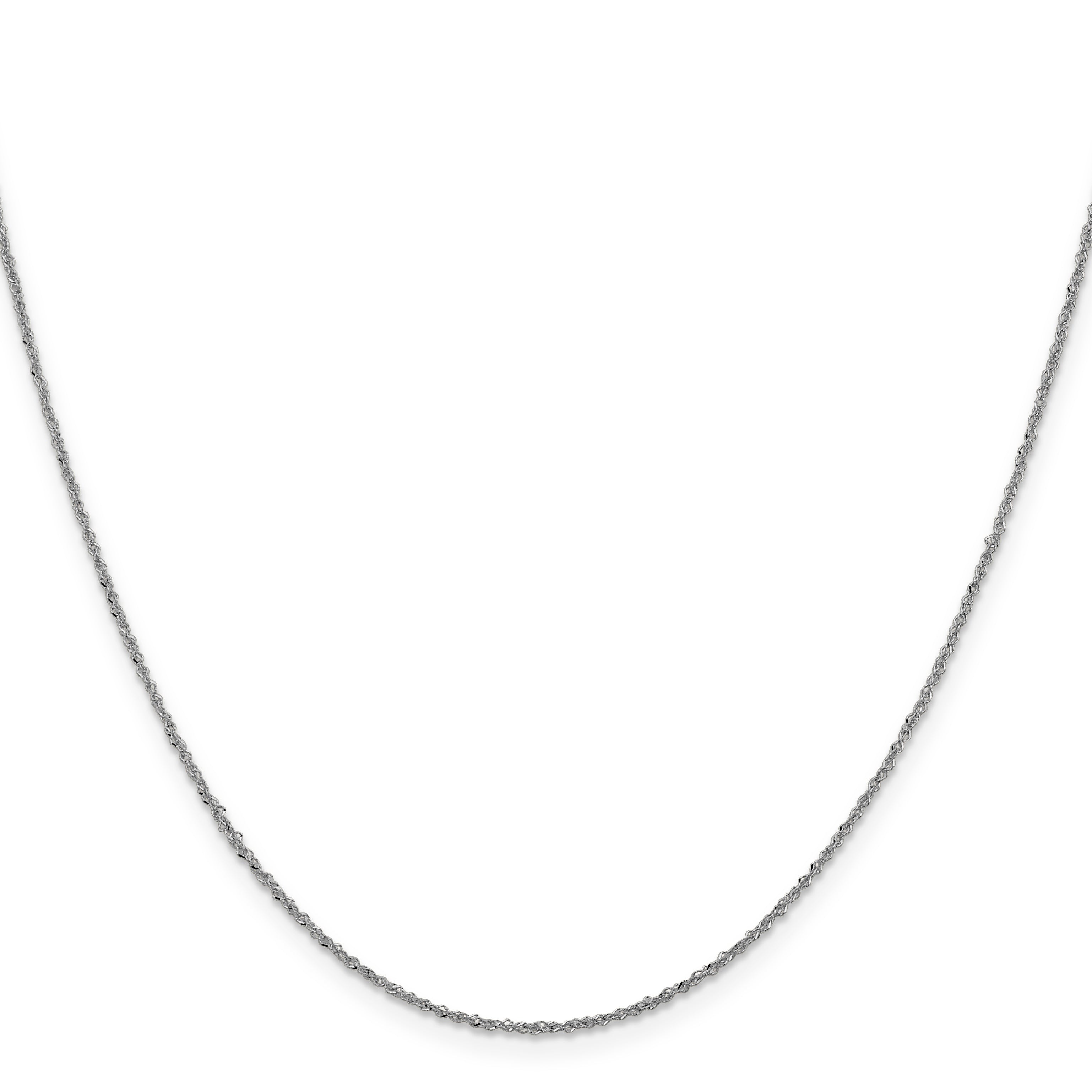 14K White Gold 1mm Sparkle Singapore Chain