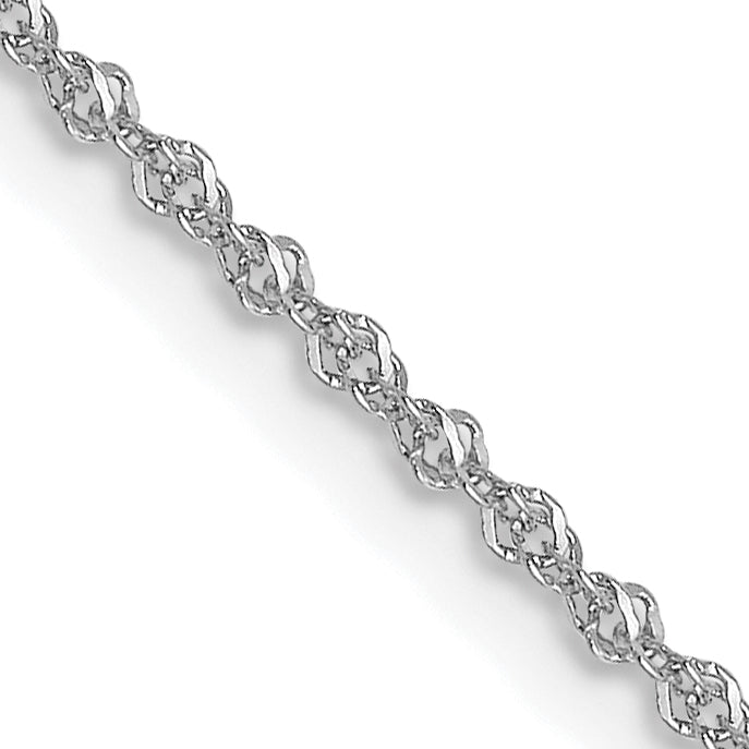 14K White Gold 1mm Sparkle Singapore Chain