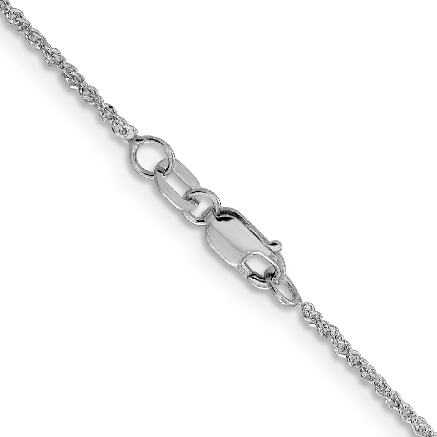 14K White Gold 1.3mm Sparkle Singapore Chain