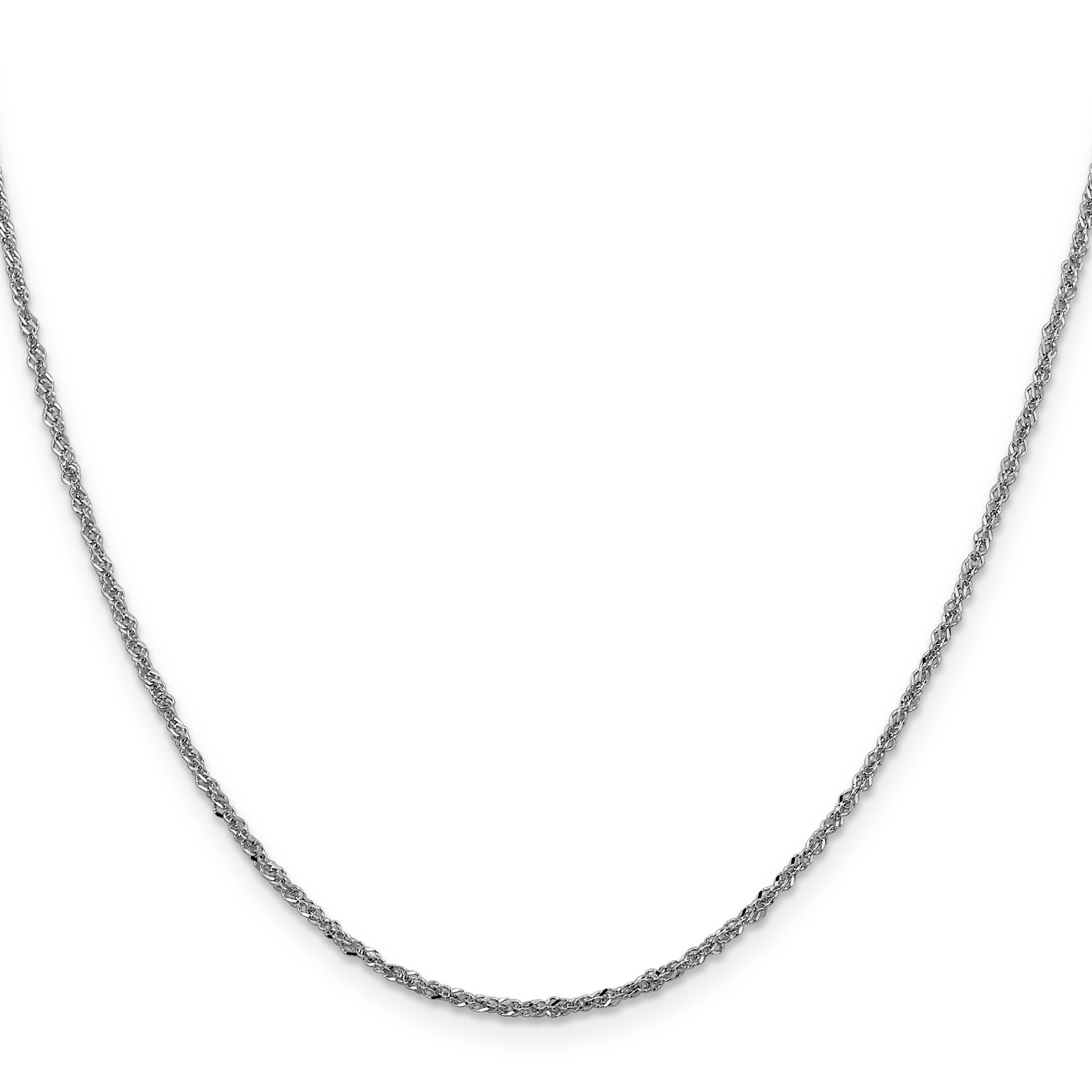 14K White Gold 1.6mm Sparkle Singapore Chain