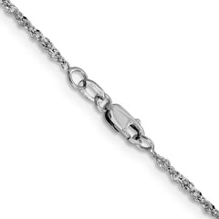 14K White Gold 1.6mm Sparkle Singapore Chain