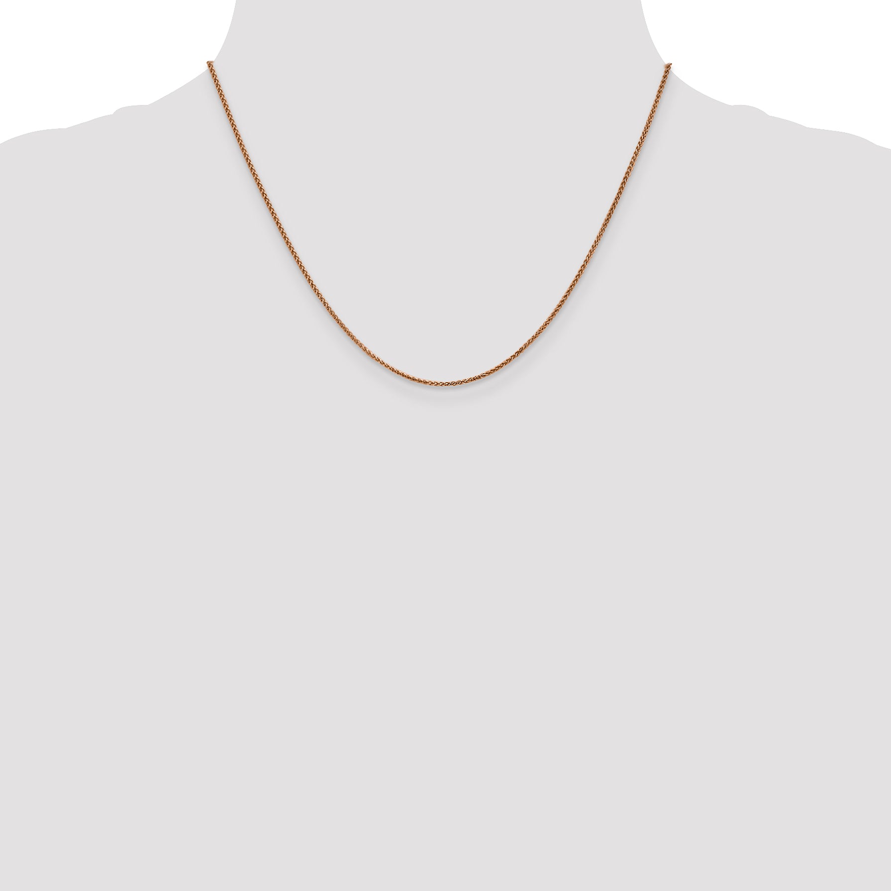 14K Rose Gold 1.2mm Spiga (Wheat) Chain