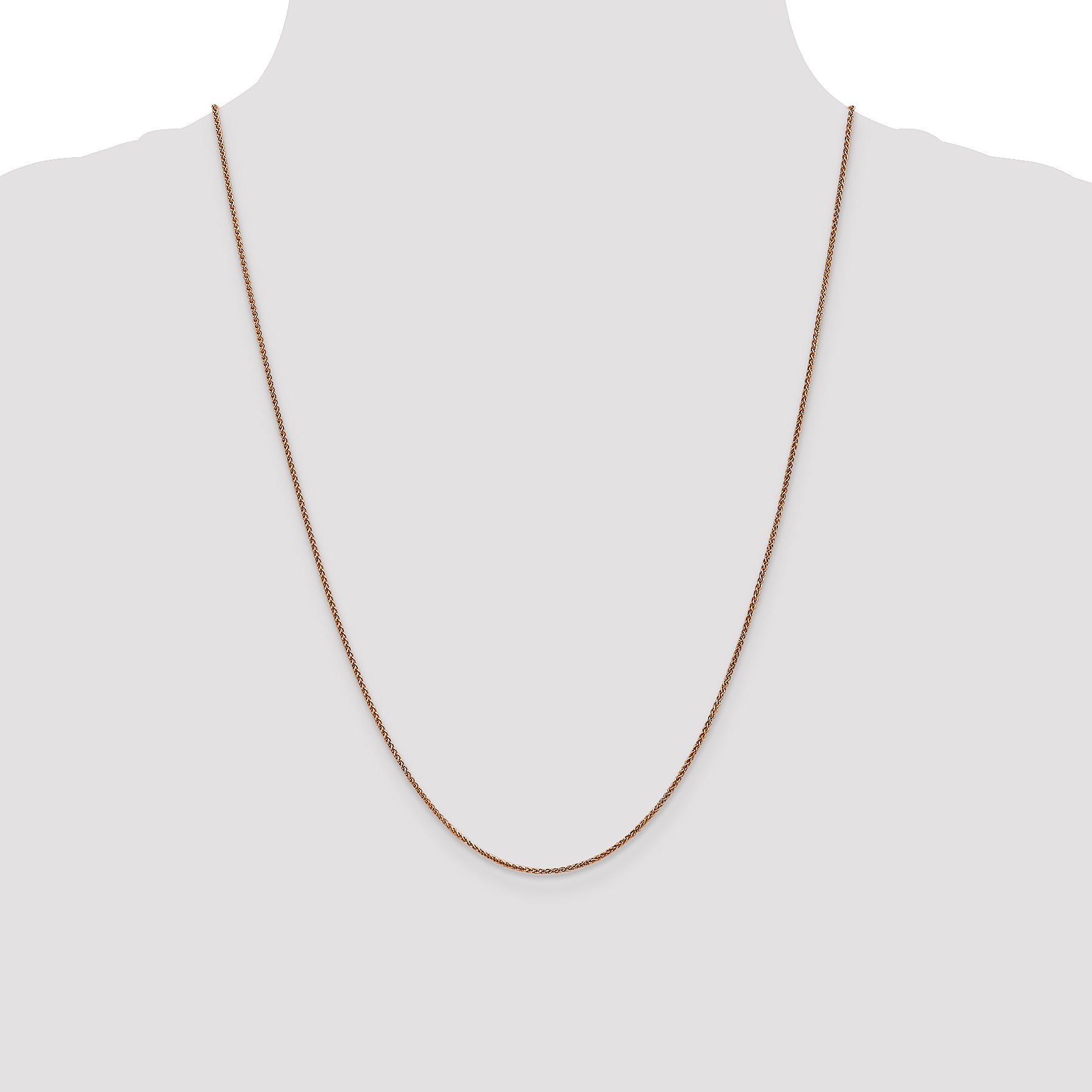 14K Rose Gold 1.2mm Spiga (Wheat) Chain