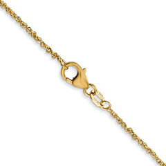 18K 16 inch 1.1mm Singapore with Spring Ring Clasp Chain