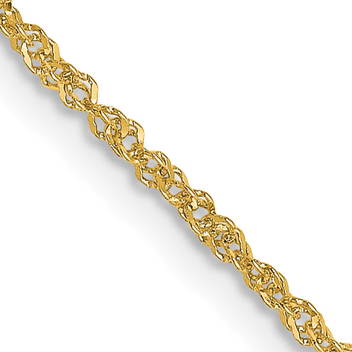 18K 20 inch 1.1mm Singapore with Spring Ring Clasp Chain