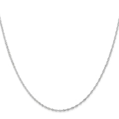 18K White Gold 16 inch 1.1mm Singapore with Spring Ring Clasp Chain