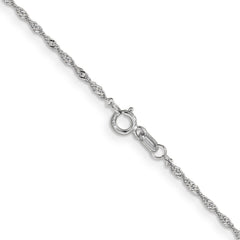 18K White Gold 16 inch 1.1mm Singapore with Spring Ring Clasp Chain