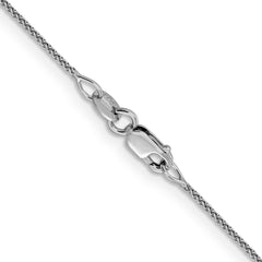 18K White Gold 16 inch 1mm Diamond-cut Spiga with Spring Ring Clasp Chain