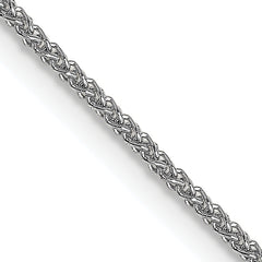 18K White Gold 24 inch 1mm Diamond-cut Spiga with Spring Ring Clasp Chain