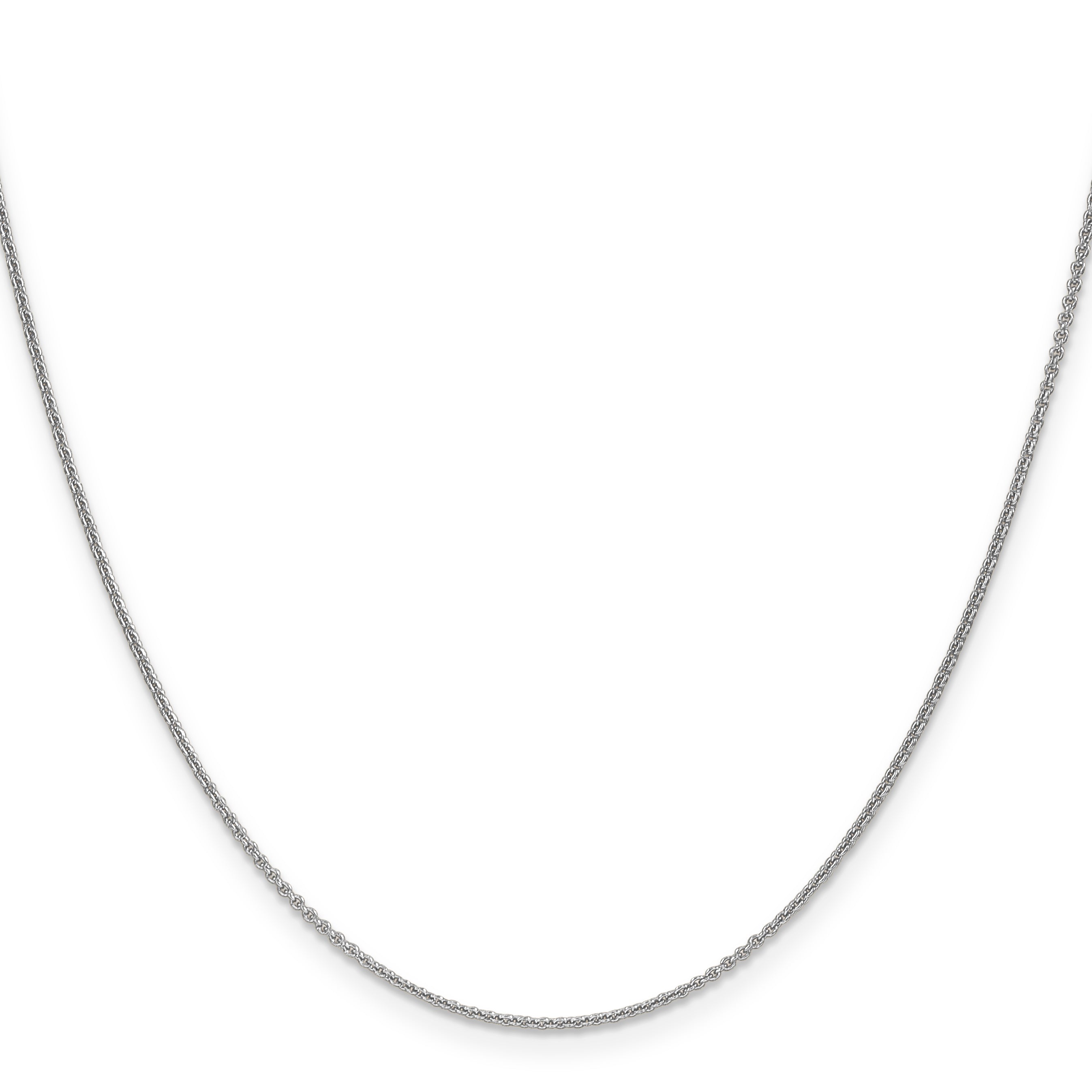 18K White Gold 16 inch 1.5mm Diamond-cut Cable with Fancy Lobster Clasp Chain