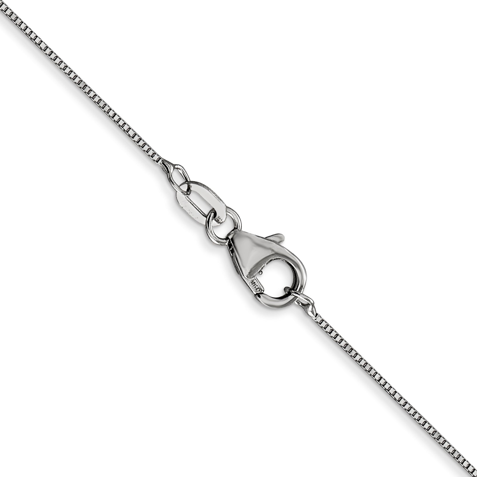 18K White Gold 18 inch .5mm Box with Spring Ring Clasp Chain