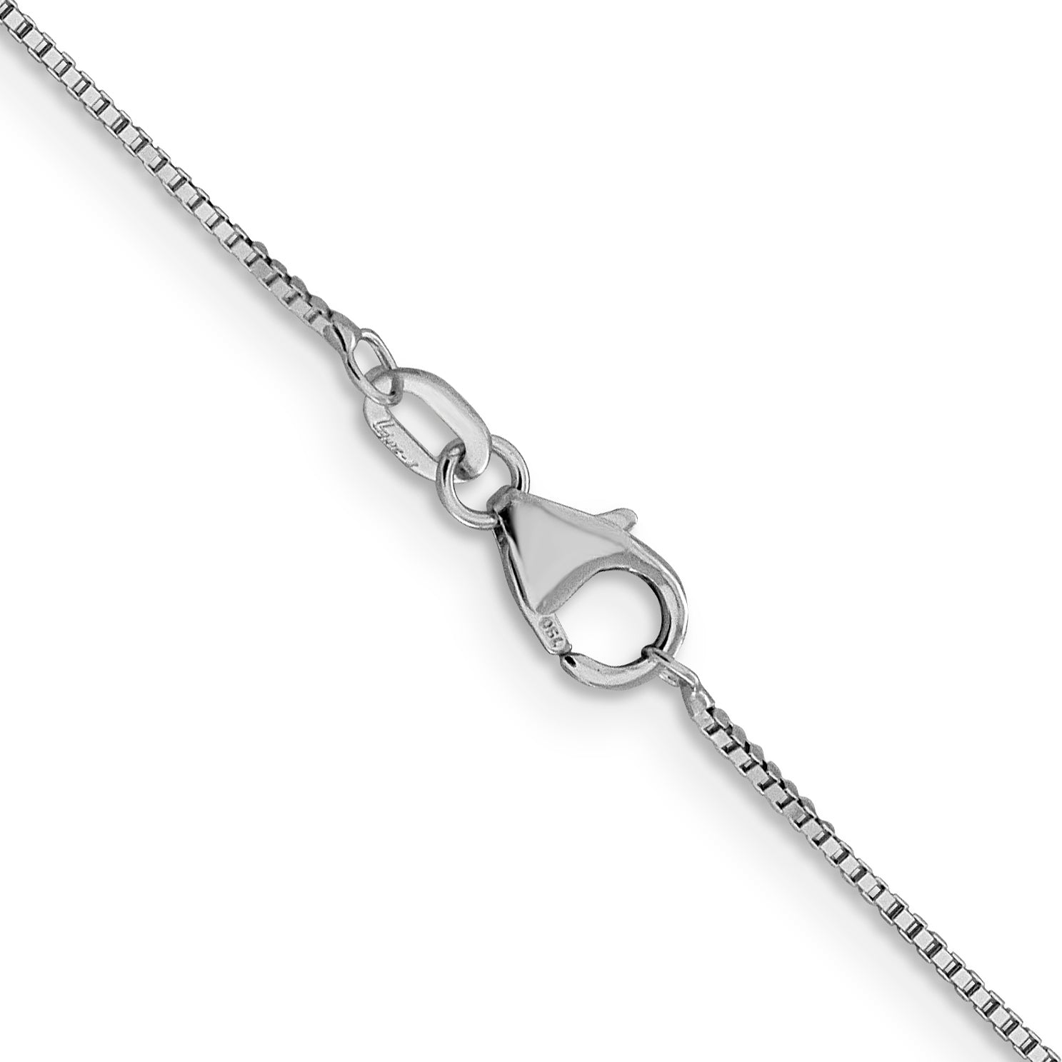 18K White Gold 16 inch .7mm Box with Lobster Clasp Chain