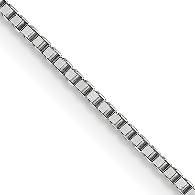 18K White Gold 24 inch .7mm Box with Lobster Clasp Chain