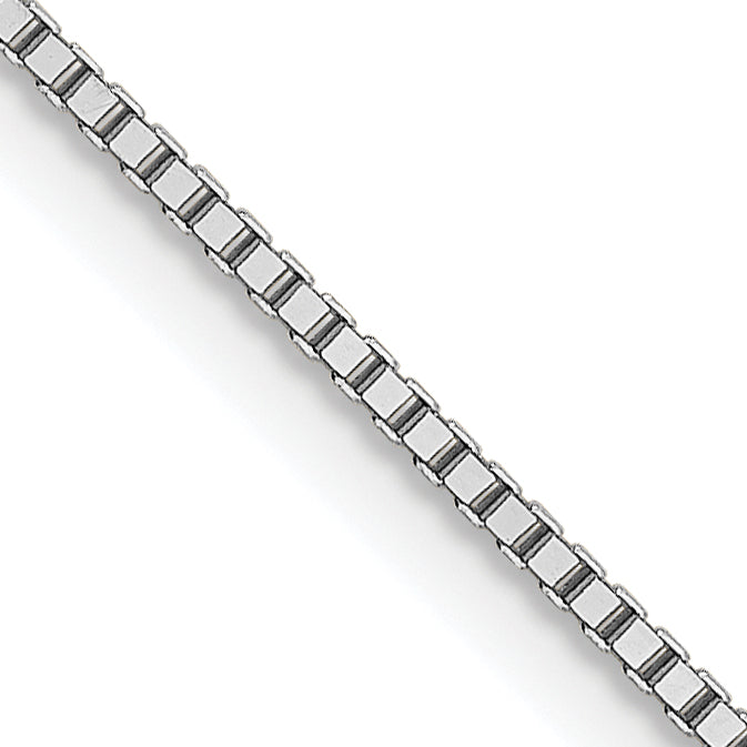 18K White Gold 18 inch .9mm Box with Lobster Clasp Chain