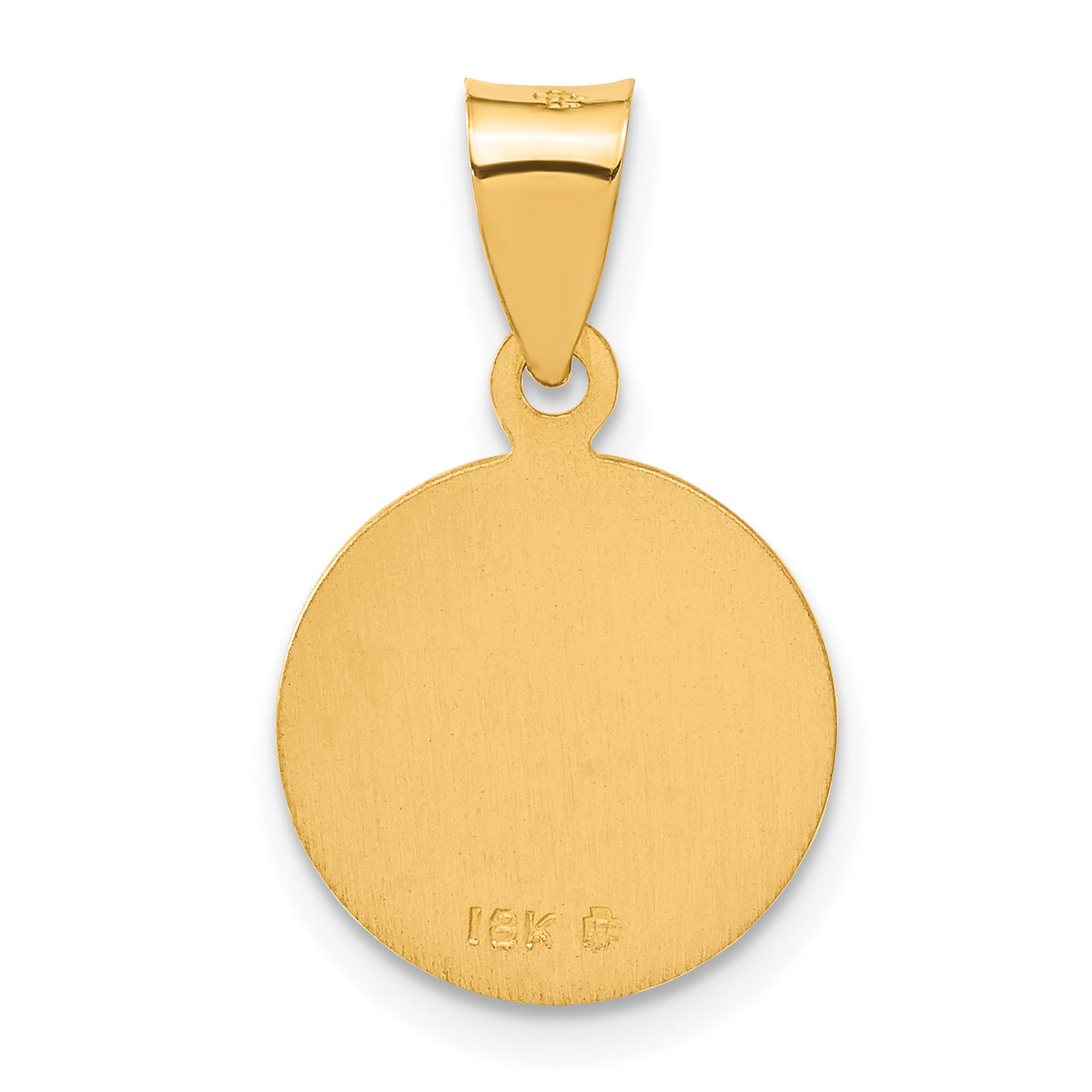 18K Gold Saint Christopher Medal Pendant with Polished Satin Finish