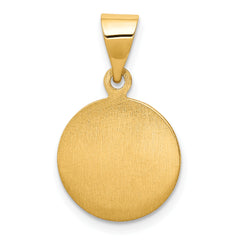 18K Gold Guardian Angel Pendant with Polished Satin Finish