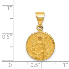 18K Gold Guardian Angel Pendant with Polished Satin Finish