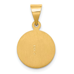 18K Gold Saint Jude Thaddeus Medal Pendant with Polished Satin Finish