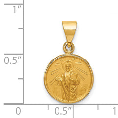 18K Gold Saint Jude Thaddeus Medal Pendant with Polished Satin Finish