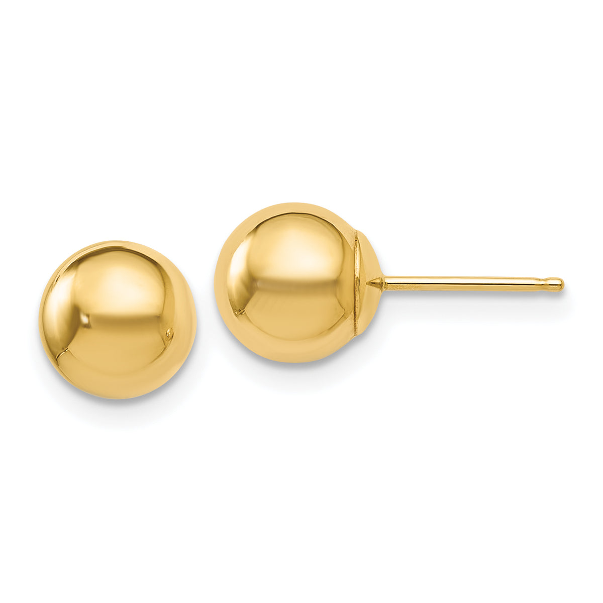 14K Polished 7mm Ball Post Earrings