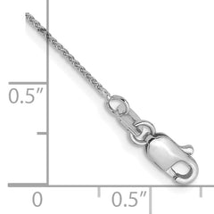 14K White Gold .8mm Spiga (Wheat) Chain Anklet