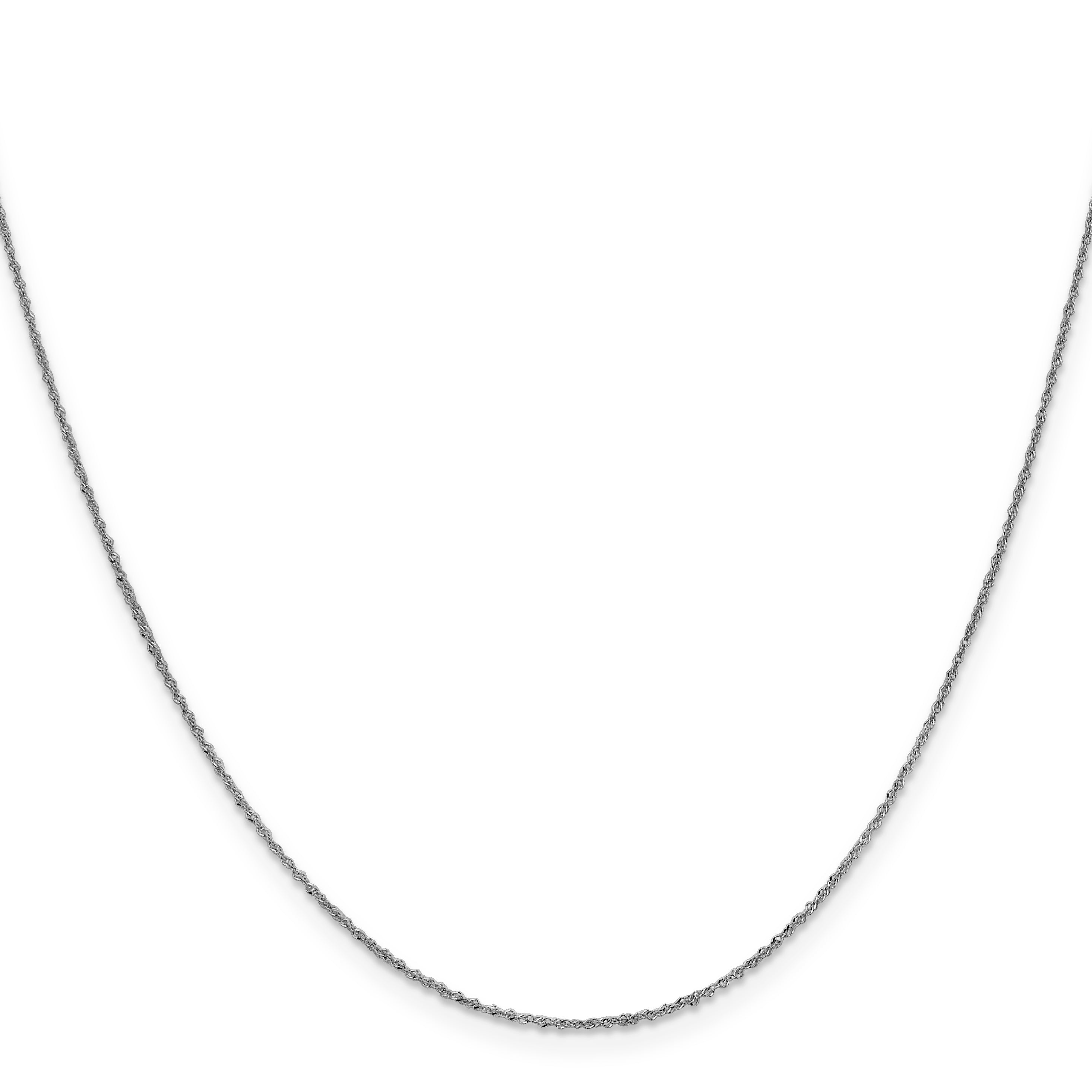 14K White Gold .8mm Sparkle Singapore Chain