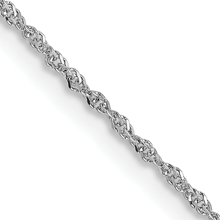 14K White Gold .8mm Sparkle Singapore Chain