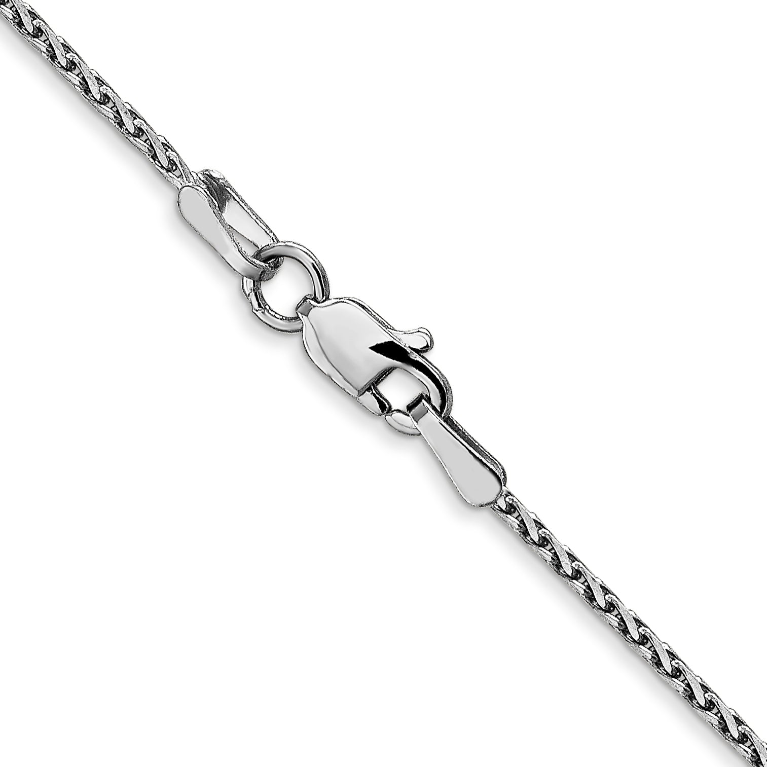 14K White Gold 1.3mm D/C Spiga (Wheat) Chain