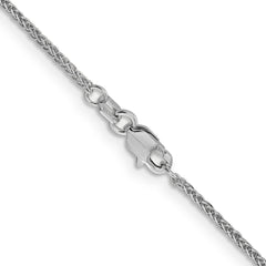 14K White Gold 1mm D/C Quadra Wheat Chain