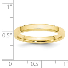 10k Yellow Gold 3mm Beveled Edge Comfort Fit Wedding Band Size 4