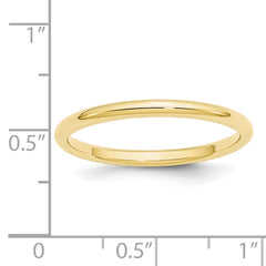 10k Yellow Gold 2mm Standard Weight Comfort Fit Wedding Band Size 4