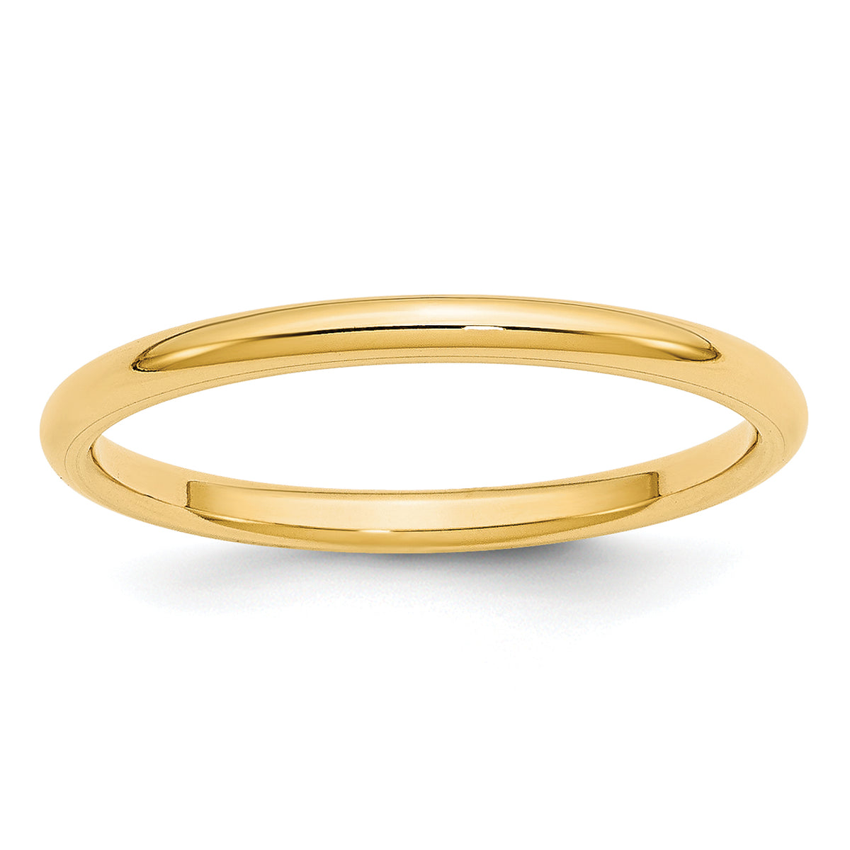 10k Yellow Gold 2mm Standard Weight Comfort Fit Wedding Band Size 14